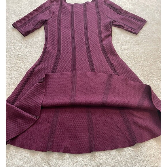 Dressbarn Sweater Knitted Dress Women Size PM Petite M Purple Geometric - Picture 8 of 11